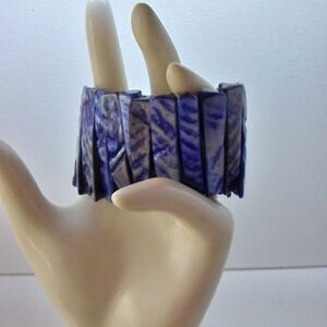 Blue Boho Abalone Shell Stretch Bracelet